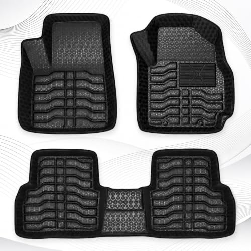 Image of OTO2EYE Car Floor Mat 4.5D Compatible for Mahindra Bolero Neo (2021 Onwards) All Model, 100% Waterproof Tray Shape, Set of 4 Pieces, Top Notch PVC 4.5D Foot Mats, Washable, 1 Year Warranty