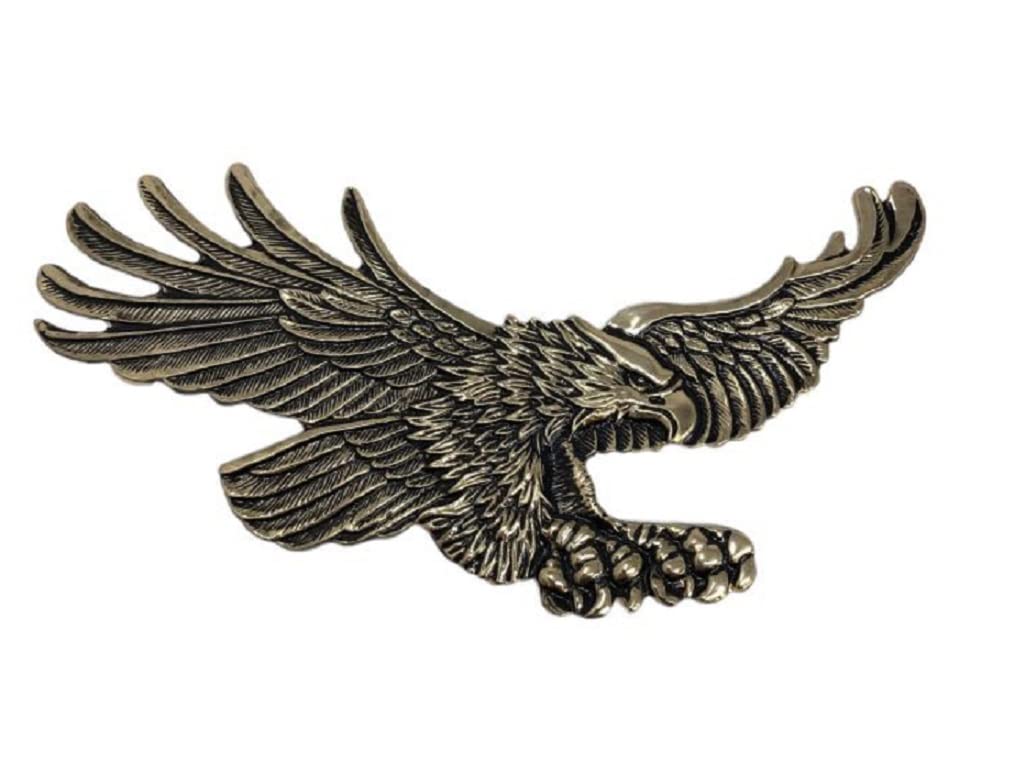 Highway Hawk 01-302 Brass Eagle Self-Adhesive Emblem (Small)