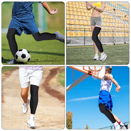 YUEXNKO Sport Armlinge Beinlinge Radsport Beinstulpen UPF 50+ Sport Beinlinge Knielinge Kompression Anti-Rutschen,Kompressions-Vollbeinmanschette für Radfahren,Basketball,Laufen Herren/Damen