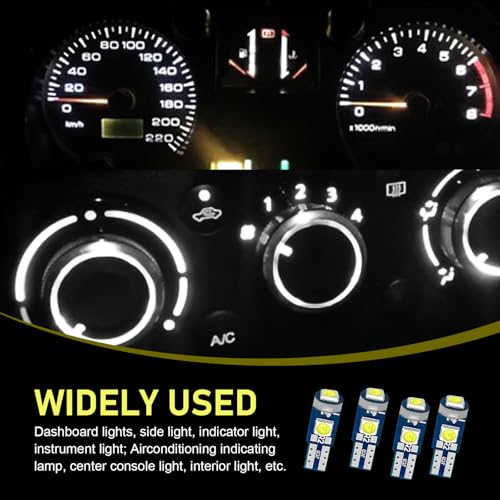 Kit 20 focos LED T5 para tablero de auto blanco miniatura 7