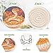 XDKDZIS 6 Pack Drink Coasters with Holder, Cartoon Orange Snake Mountain Pattern Round Cup Mat, Wine Bottle Coasters Barware Set