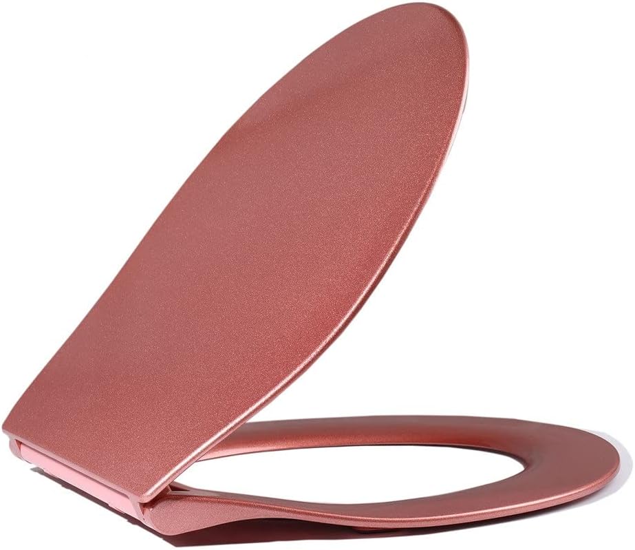 Universal Button Rose Red Toilet Cover is Convenient to Clean Slow Down and No Noise
