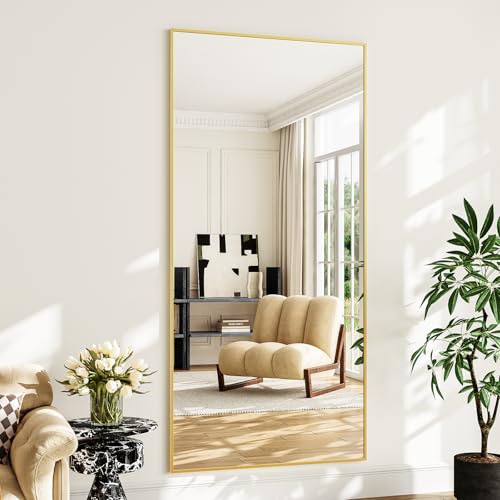 Image of Koonmi 78 inchx35 inch Floor Mirror Full Length, Large Gold Mirror
