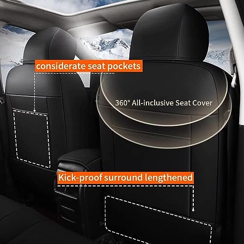 Image of AOMSAZTO Custom Fit Car Seat Covers for Nissan Altima: 2013 2014 2015 2016 2017 2018 S SV SR 2017-2018 SL Full Set Faux Leather Waterproof Car Seat Covers Black