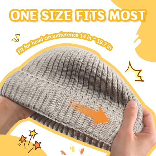 MIG4U Kids Beanie Hat Wool Knitted Warm Fleece Lined, Soft Coral Thick Cuffed Winter Hat Beanie Cap for Cold Weather4