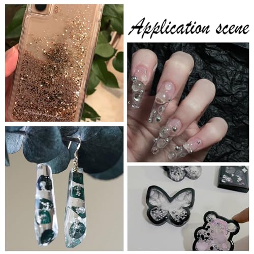 PH PandaHall 200g Resin Bubble Beads 4 Colors (Gold, Black, Silver - Image 4