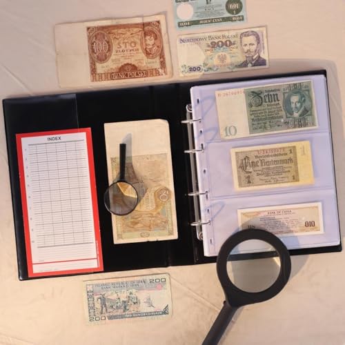 Geldalbum, zur Aufbewahrung und zum Schutz von verschiedenen Banknoten (Weiß)