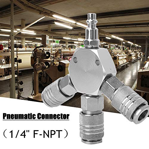 Connettore pneumatico 1/4 '' F-NPT 3 vie innesto rapido per manifold tubo flessibile, raccordo pneumatico trasversale per raccordo rapido