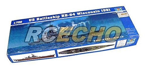 Maquette US BB64 Wisconsin 1/700 Trumpeter 05706 réplique militaire détaillée pour collectionneur