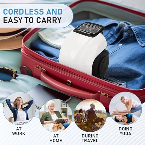 Image of Knee Massager for Pain Relief with Heat & Vibration | Electric Knee Massager for Arthritis, Joint Pain & Stiffness | Rechargeable Portable Knee Therapy Device for Elderly & Daily Use