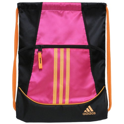 Image of adidas Alliance II Sackpack, 18 x 13 3 /4-Inch, Solar Pink /Solar Gold