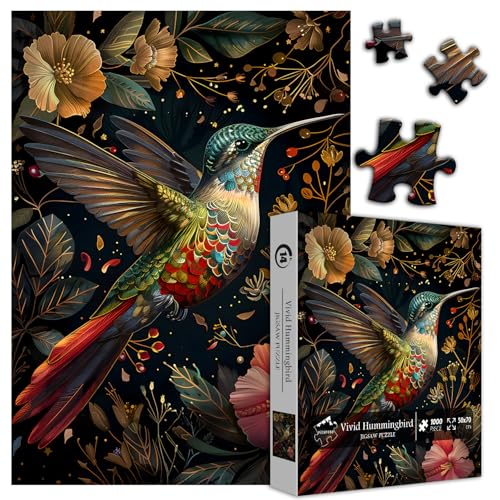 Rompecabezas Vintage Colibrí Naturaleza 18+ Anos miniatura 2