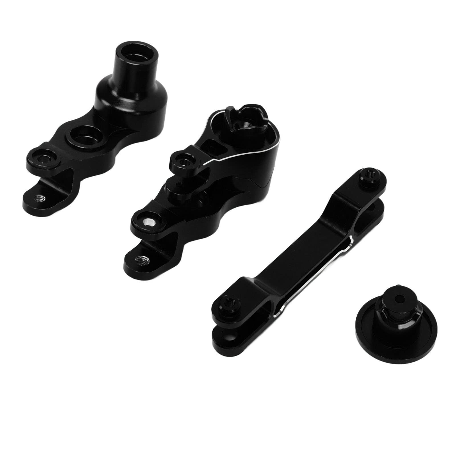 Zestaw układu kierowniczego Mavaol RC ze stopu aluminium CNC dekoracyjne kompaktowe lekkie akcesoria RC do samochodu 1/5 RC (Black)