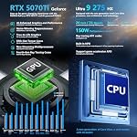 Thunderobot Zero 18 Pro Gaming Laptop, GeForce RTX 5070 Ti, Core Ultra 9 275HX, 18" QHD+ 240Hz Hummingbird Display, 32GB DDR5, 1TB SSD, Per-Key RGB, FHD IR Camera, Wi-Fi 6E, Win 11 Home - Image 3