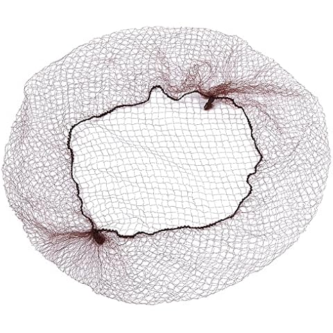 200 Pack Hair Nets Invisible Elastic Edge Mesh, Lightweight, Regular 20 Inches Size with 1/4 Inches Opening, Brown Nylon Invisible Hairnet Cover