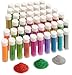 Extra Fine Glitter Set of 60 Vibrant Colors | Color Powder in Leak-Proof Shaker Jars (0.32oz/9g) | Arts & Crafts Glitter Kit Glows Under UV Light | Use for Projects, Slime, Nails, Body, Face & More