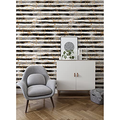 Papier peint rayures grunge 250x250cm pour masquer les défauts - 2