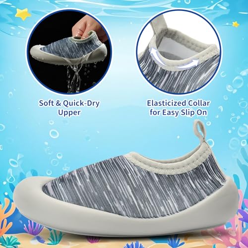 Baby Boys and Girls Barefoot Water Shoes with Quick-Dry Upper Wide Toe Box Non-Slip Design for Toddler Kids for Beach Swimming Pool Walking Running4
