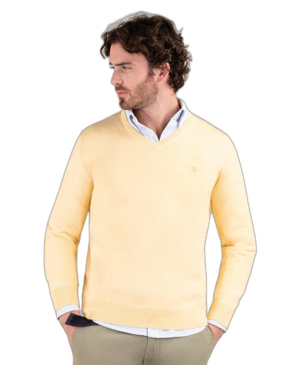 El Ganso Jersey Cuello Pico Coderas Amarillo