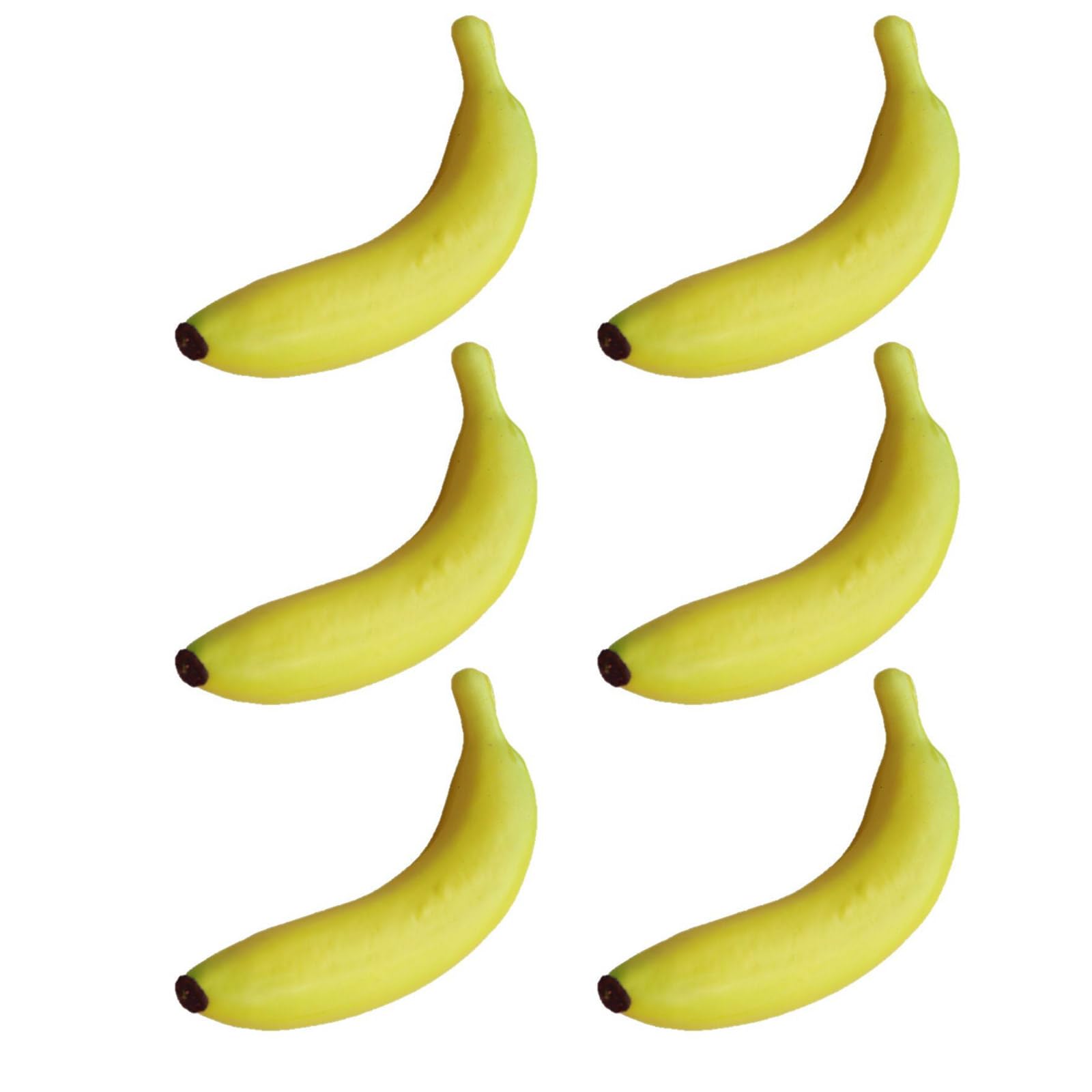 Buxuaaaa 6Pieces Decorative Artificial Bananas Models Restaurant Photography Props Foam Texture for Photography and Teaching Tool Simulation Bananas