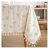NFEKLFI Mantel Flores Mantel Floral con borlas de Margaritas Estilo Bohemio, decoración for Mesa té, Cubierta Rectangular for Cocina, Comedor, Fiesta, Picnic(Color-02,140x240cm)