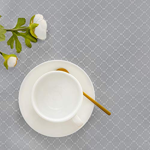 Jacquard Rectangle Table Cloth Oil-Proof Spill-Proof Wrinkle Resistant Tablecloth, Washable Polyester Fabric Heavy Weight Tablecloths for Kitchen Dinning Tabletop Decoration, 60 x 84 Inch, Grey