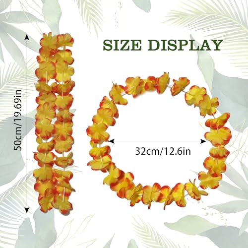 Image of 24Pcs Hawaiian Leis for Luau Party Decor, Colorful Flower Necklace,Tropical Hawaiian Bulk Hula Dance Party Decor, Summer Beach Pool Decorations Favors Supplies.