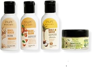 Taupe Glow on Go Travel Kit I Face Wash, Moisturiser, Sunscreen & Face Mask for Oily & Combination Skin | Derma Tested Skincare Set