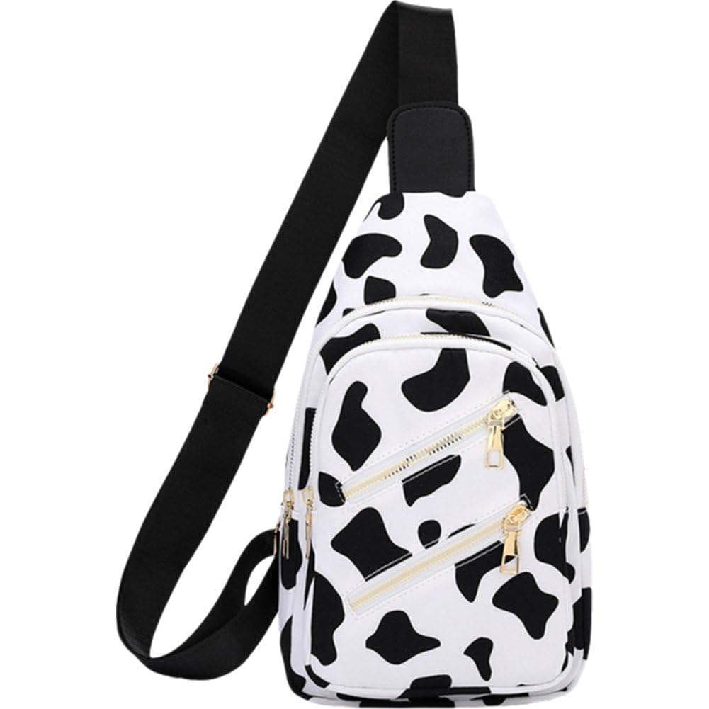 Sac de poitrine imprimé vache anti-encombrement pour le voyage