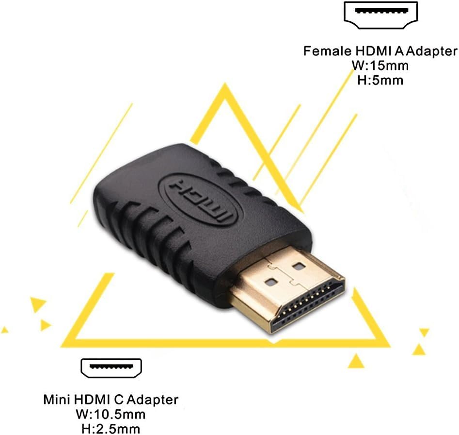 Image of ETZIN Mini HDMI Female to HDMI Male Adapter,Mini HDMI Type C to HDMI Type A Converter for Camera,Computer Graphics Card,Tablet