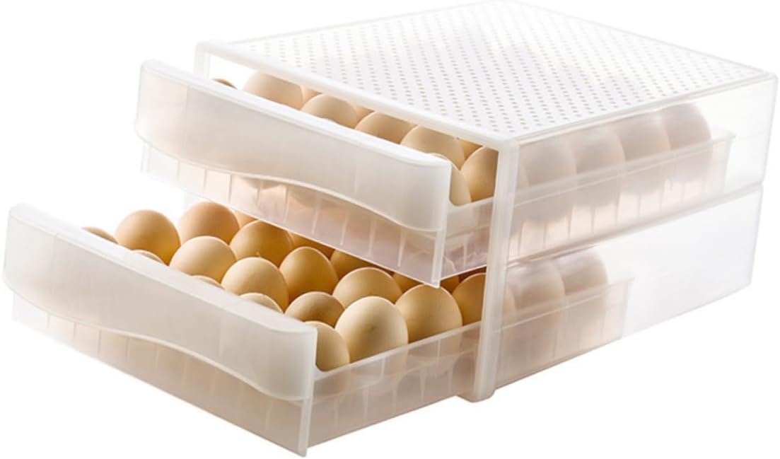 Gadpiparty 60grids Egg Tray for Refrigerator Egg Organizer for Fridge Plastic Storage Box