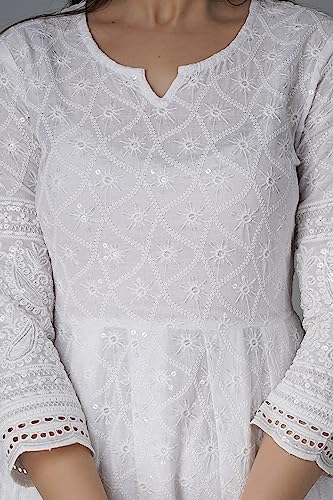 JG JAI GOVINDAM Chikankari Cotton Anarkali Indian Kurti For Women Summer Dress Kurta Pant With Dupatta Set Pakistani Kurta3