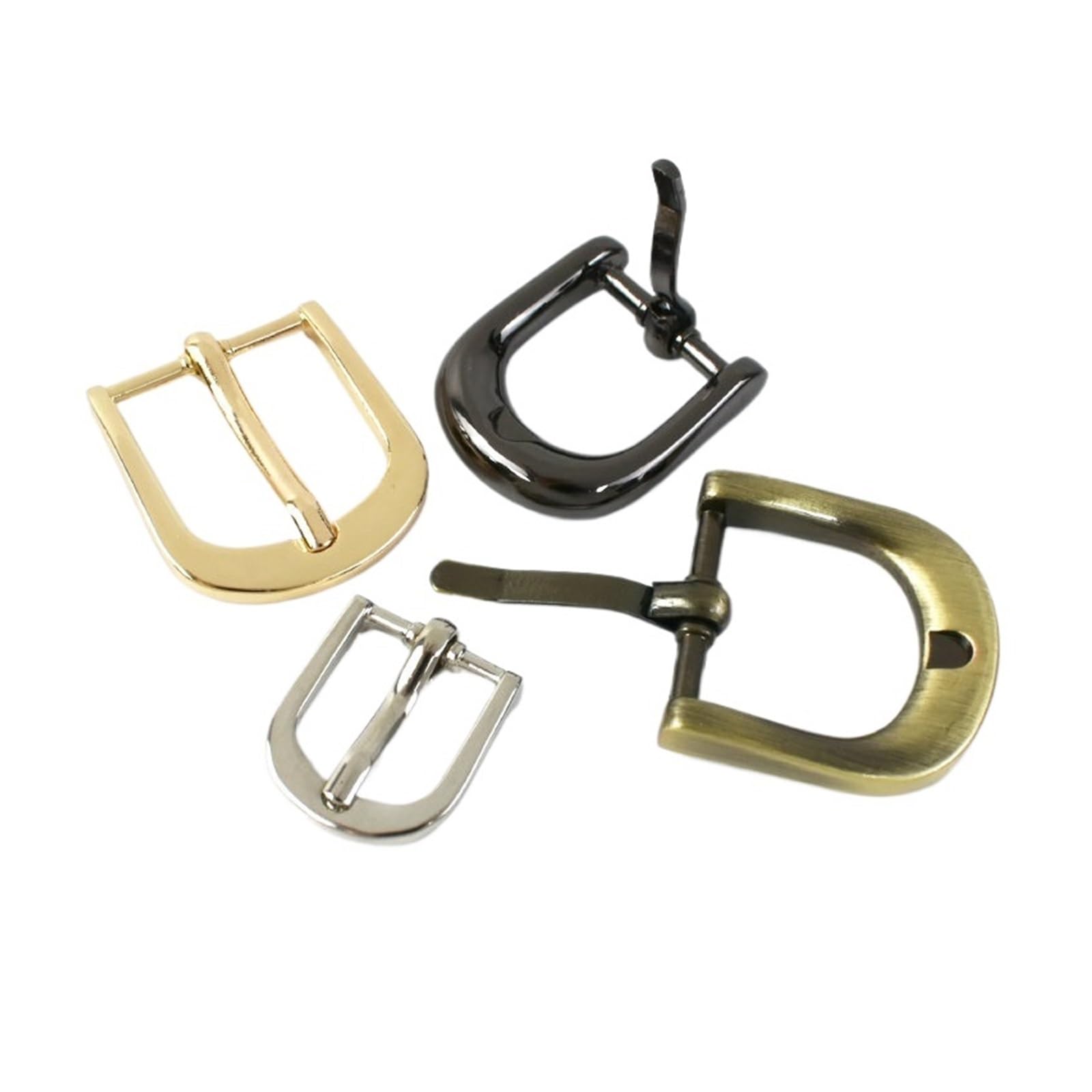 5/10/20 Pezzi 11/15/20 mm Fibbie ad ardiglione in Metallo for Cintura, Cinghia for Borsa, Ganci di Regolazione for Borsa, Accessori for Cucire in Pelle Fai da Te(F3-25-Brass,15mm-10Pcs)