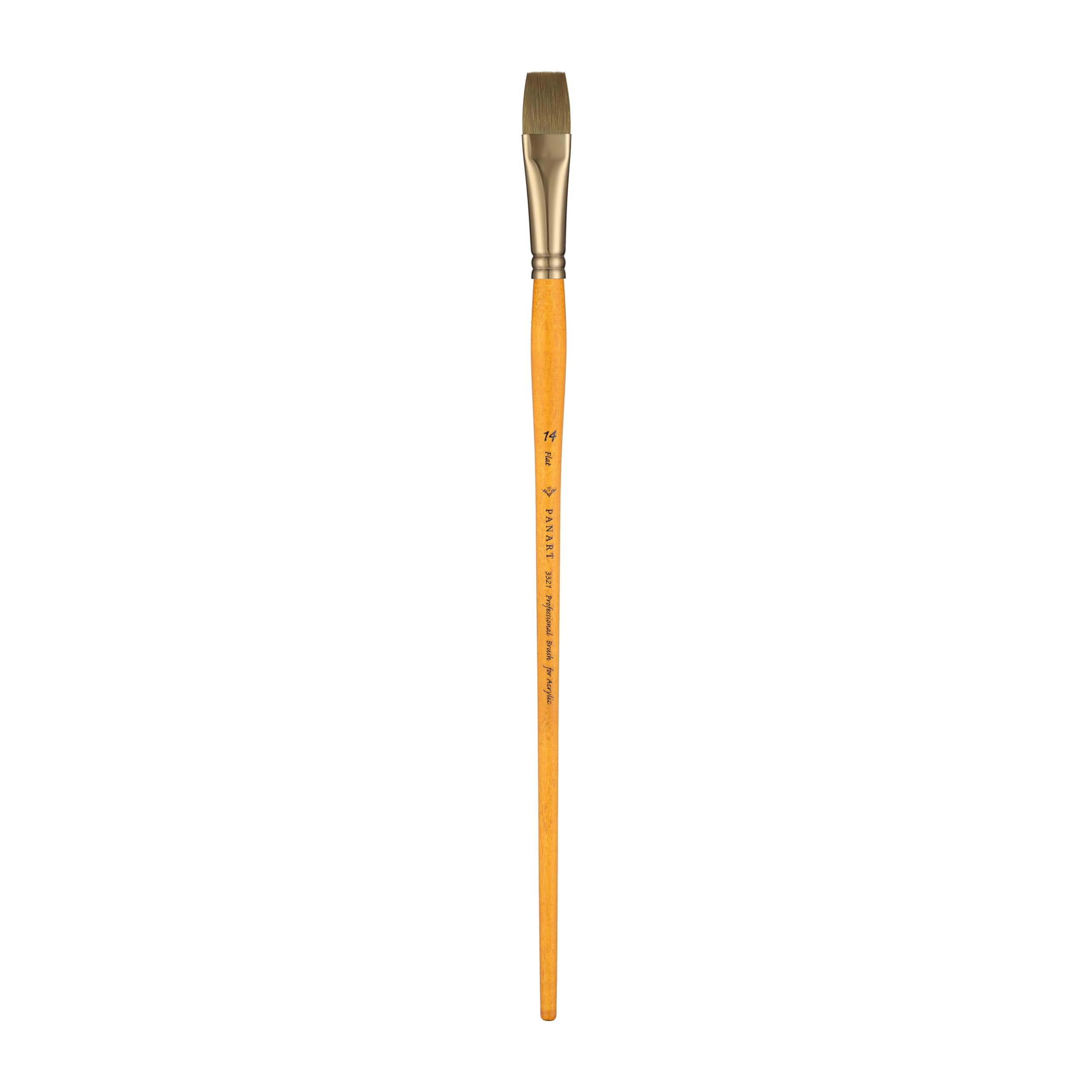 Pan Art Synthetic Fibre Flat No. 14 – Detail & Wash Brush for Acrylics – Reliable Brush for Students & Pros Paintbrush for Fine Art, Craft & Illustration – 1 Unit