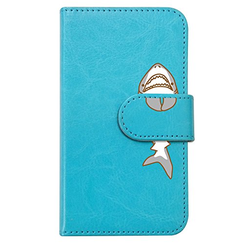 【moimoikka】 AQUOS sense3(SH-02M/SHV45) AQUOS sense3 lite Android One S7 アクオスセンス3 対応 手帳型 スマホ ケース サメ 動物 キャラクター かわいい (ブルー) 魚 鮫 アニマル