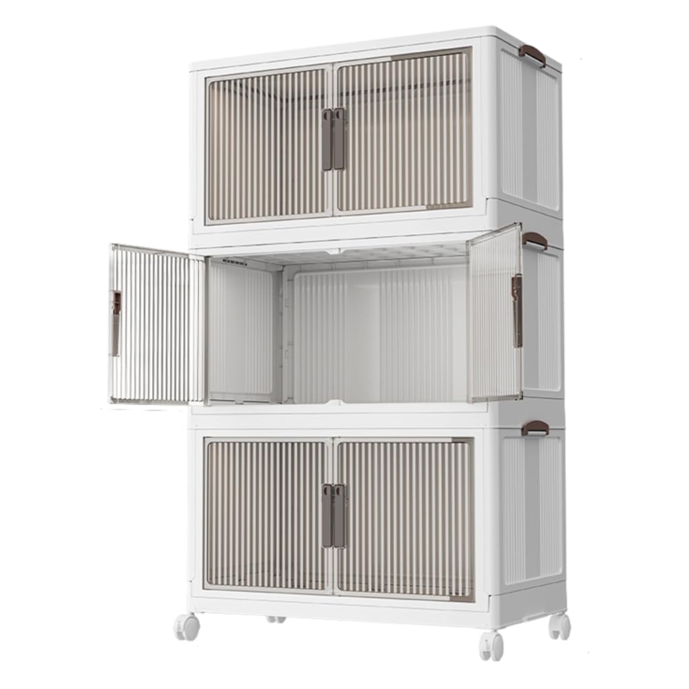 Storage Boxes with Lids Large Plastic Storage Boxes with Wheels with Handles Stackable Organiser Storage Bins for Bedroom