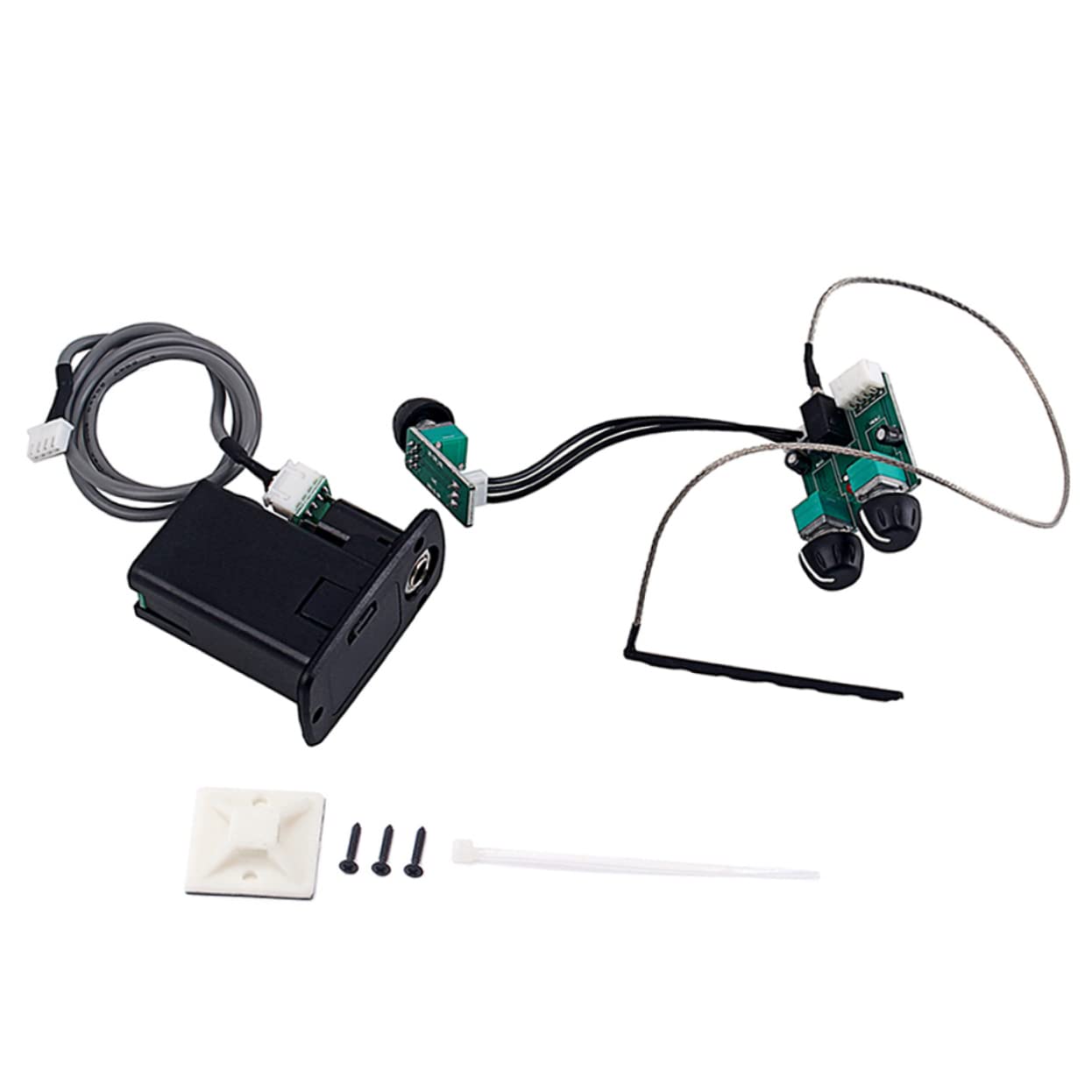 ibasenice 2pièces Système De Préamplificateur Avec Égaliseur Bandes Pour Guitare Acoustique Et Basse Pickup Noir