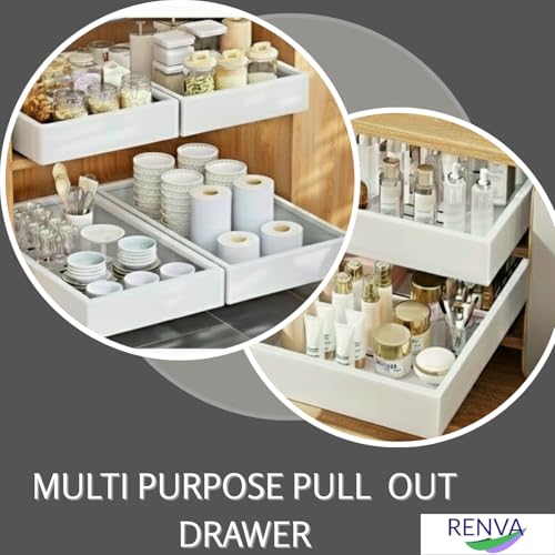 Image of RENVA Pull Out Cabinet Organizer for Kitchens,Pull Out Drawers for Kitchen Cabinets,Sliding Drawers for Cabinets Heavy Duty Roll Out Shelf Storage For Kitchen,Bedroom Office