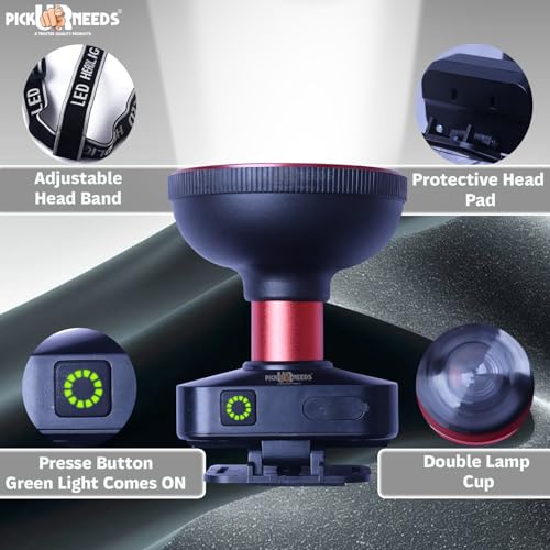 Image of Pick Ur Needs 20 Watt Super Power Head Lamp with 3 Mode LED Zoomable Head Light for Camping Torch