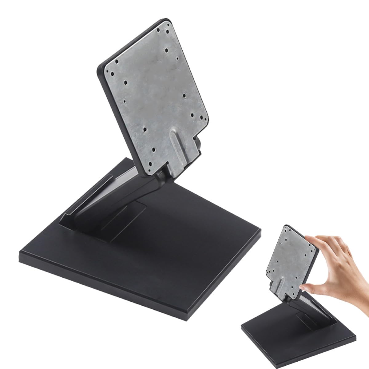 Monitor Ordinato e Supporto Schermi Tavolo da Ferro Nero a Design 14 27 Pollici Base Stabile per Computer e Casa