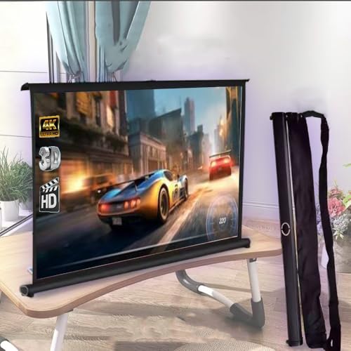 QSPNVFB Écran De Projection De Table Mobile, Portable Rideau De Projecteur Au Sol, Écran De Projecteur Vidéo Rétractable Autoportant pour Bureaux...