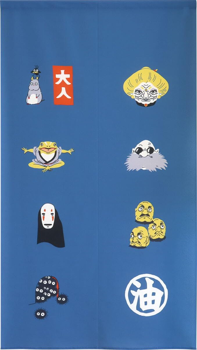 Spirited Away Noren Door Curtain 33.5x59in Ghibli Blue Made in Japan