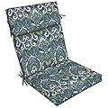 Arden Selections Outdoor Chair Cushion, 21 x 20, Water Repellent, Fade Resistant 21 x 20, Sapphire Aurora Blue Damask