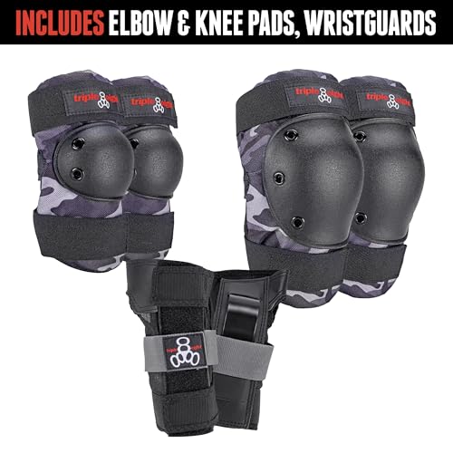 Image of Triple Eight Saver Series 3-Pack Pad Set- Ideal for Skateboarding, In-line Skating, Roller Skating, and Biking