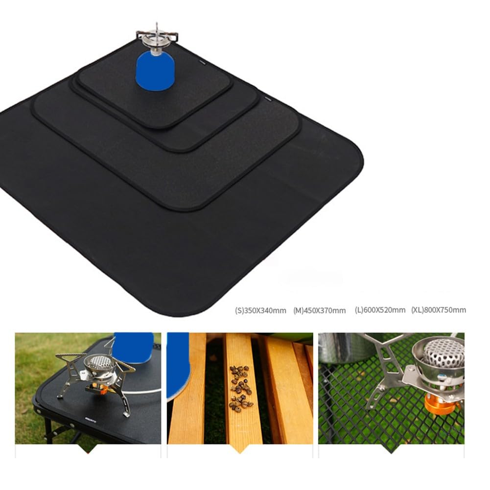 Sile Fibers Tapis ignifuge résistant à la chaleur pour camping, barbecue, utilisation en extérieur Reu pliable et antidérapant Idéal pour une cuisine sûre