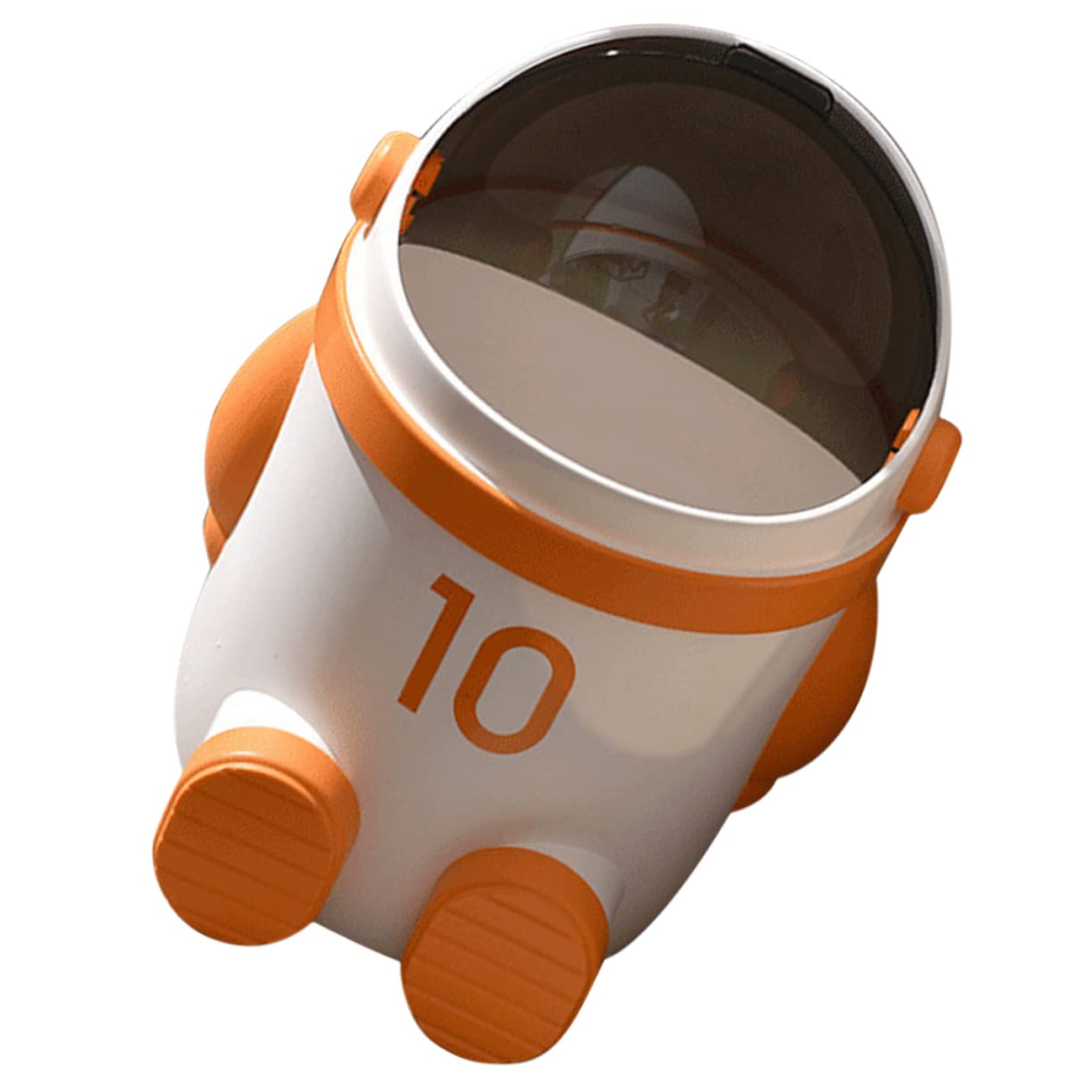 HOMOCONO Plastic Trash Can with Lid Astronaut Cartoon Design Small Rubbish Basket Suitable for Home Office Hotel Modern Style