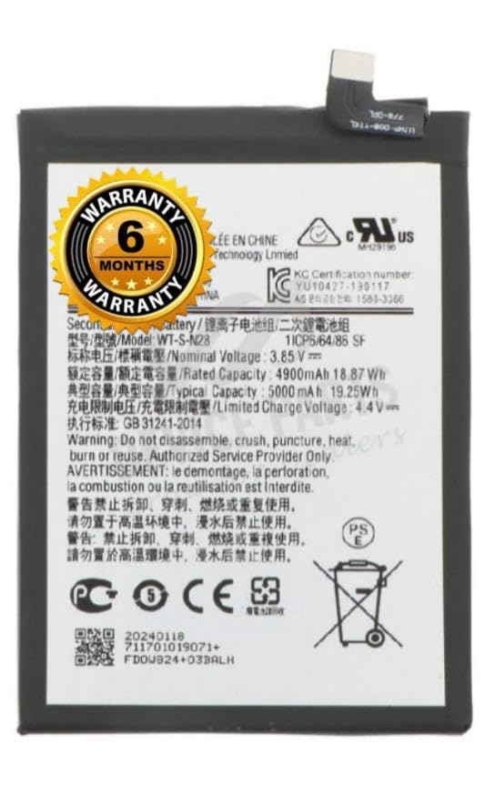 Image of WT-S-N28 Battery for Samsung Galaxy A05 (SM-A055F, SM-A055F /DS, SM-A055M, SM-A055M /DS) Battery with 6 Month Warranty* (D296)