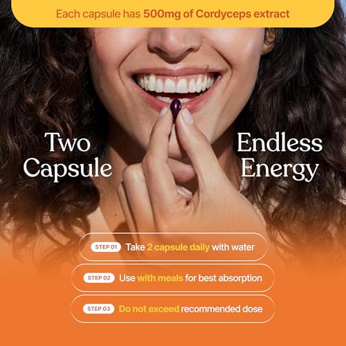 Image of Cordyceps Militaris Extract 30 Capsules - For Stamina, Energy & Workout Recovery - Natural Pre-Workout Alternative for Men & Women - Vegan, Non-GMO, Lab Tested, FSSAI Certified