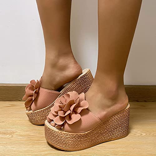 Fashion Spring and Summer Women Sandals Wedge Heel Flower Thick Sole Casual Style Womens Size 12 Slippers4