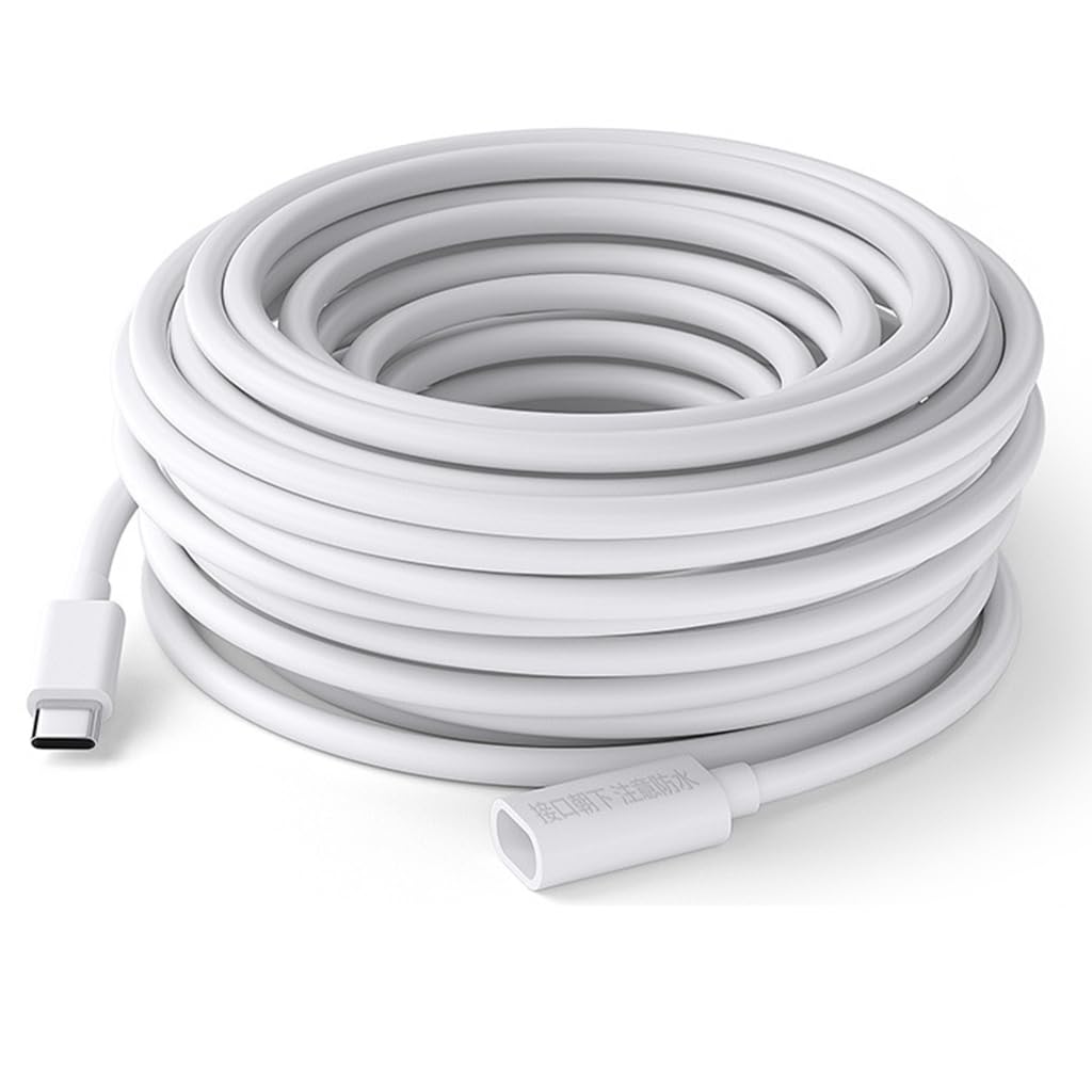 Elnwnnkc Universally Type C Power Extension Cable for Monitor Solar Cameras Various Digital Devices USBC to Type C Power